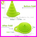 The new convenient can folding kitchen ware eco-friendly silicone foldable funnel